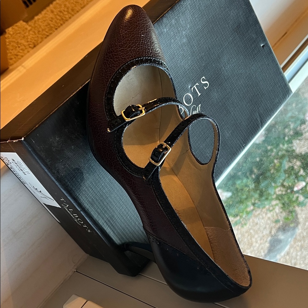 Talbots Black and Brown Mary Jane heels brand new never worn